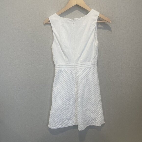 J Crew Dress Women Size 0P Petite White  Sleeveless Lined Textured Easter Spring - Picture 6 of 12